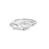 Shahla Karimi East-West Step Cut Oval Ring 14K White Gold