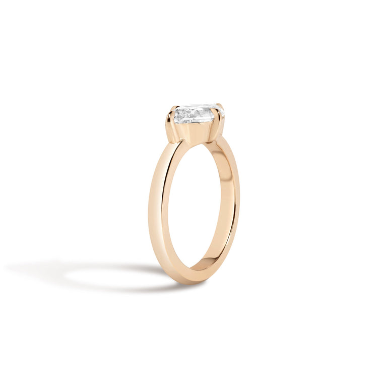 Shahla Karimi East-West Step Cut Oval Ring 14K Yellow Gold