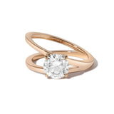 Shahla Karimi Jewelry Brilliant V Ring in 14K/18K Yellow Gold and White Diamond