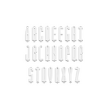 Set of white metal letters on a white background