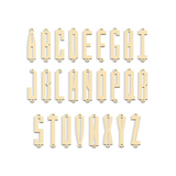 Set of metal letters from A to Z on a white background