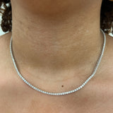 Diamond Tennis Necklace by Shahla Karimi on model