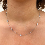 XL Channel-Set Diamond Scatter Necklace by Shahla Karimi on model on light background