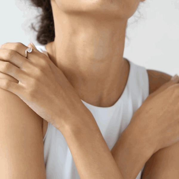 Shahla Karimi Jewelry East-West Pear Eye Ring 14/18K Yellow Gold on Model GIF