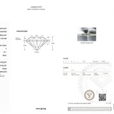 IGI certification for lab grown diamond on white background