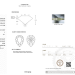 Diamond certification report with IGI logo on a white background