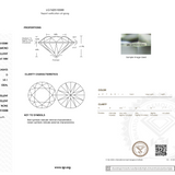 Diamond grading report with IGI logo on a white background