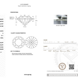 Diamond grading report with IGI logo on a white background