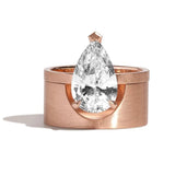 Shahla Karimi Jewelry Mid-Century Kahn Pear Ring W/Cigar Band 14K Rose Gold