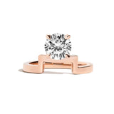 Shahla Karimi Jewelry Mid-Century Mies Brilliant Notch Ring 14K Rose Gold