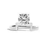 Shahla Karimi Jewelry Mid-Century Mies Brilliant Notch Ring 14K White Gold