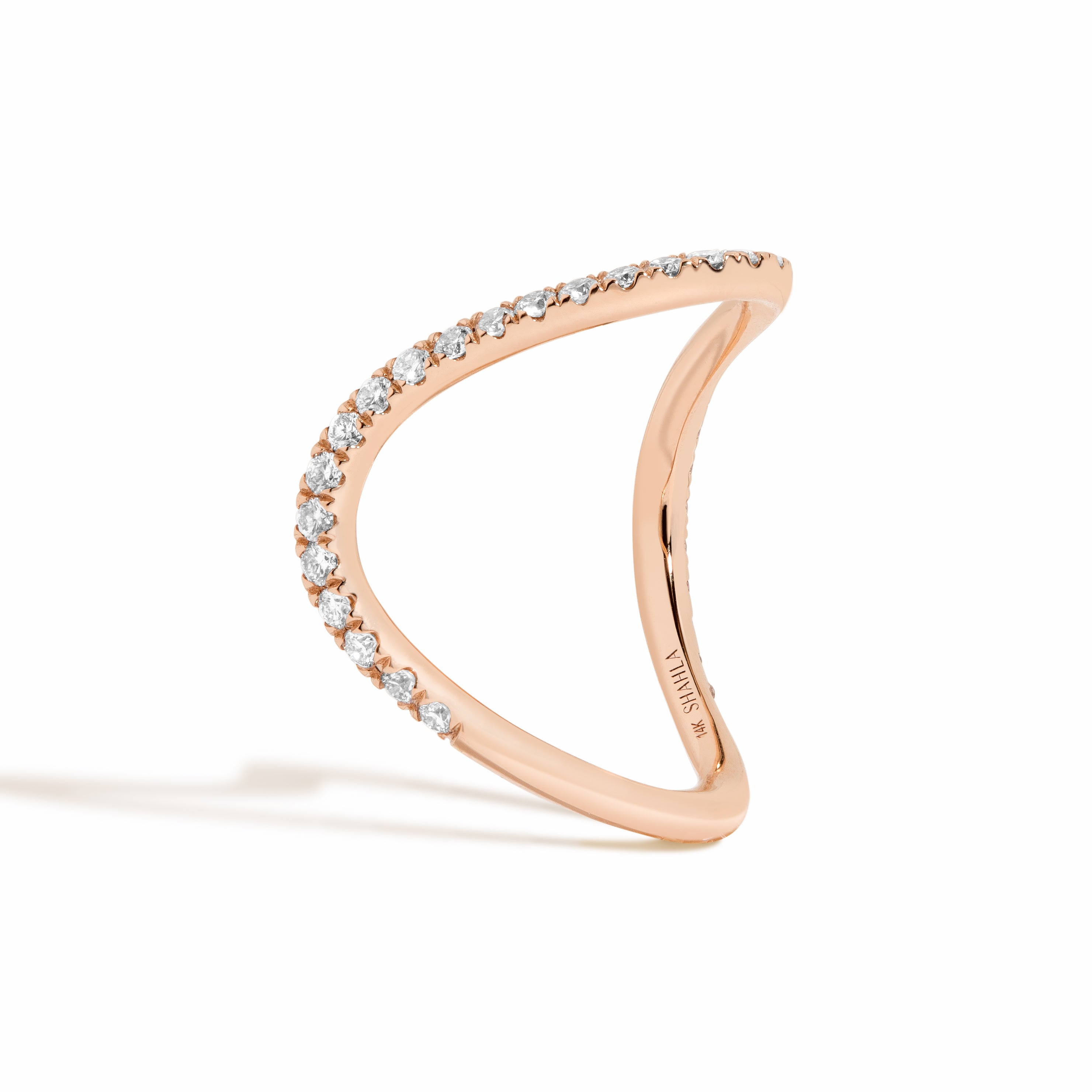 Pavé Zaha Curve Ring by Shahla Karimi on white background