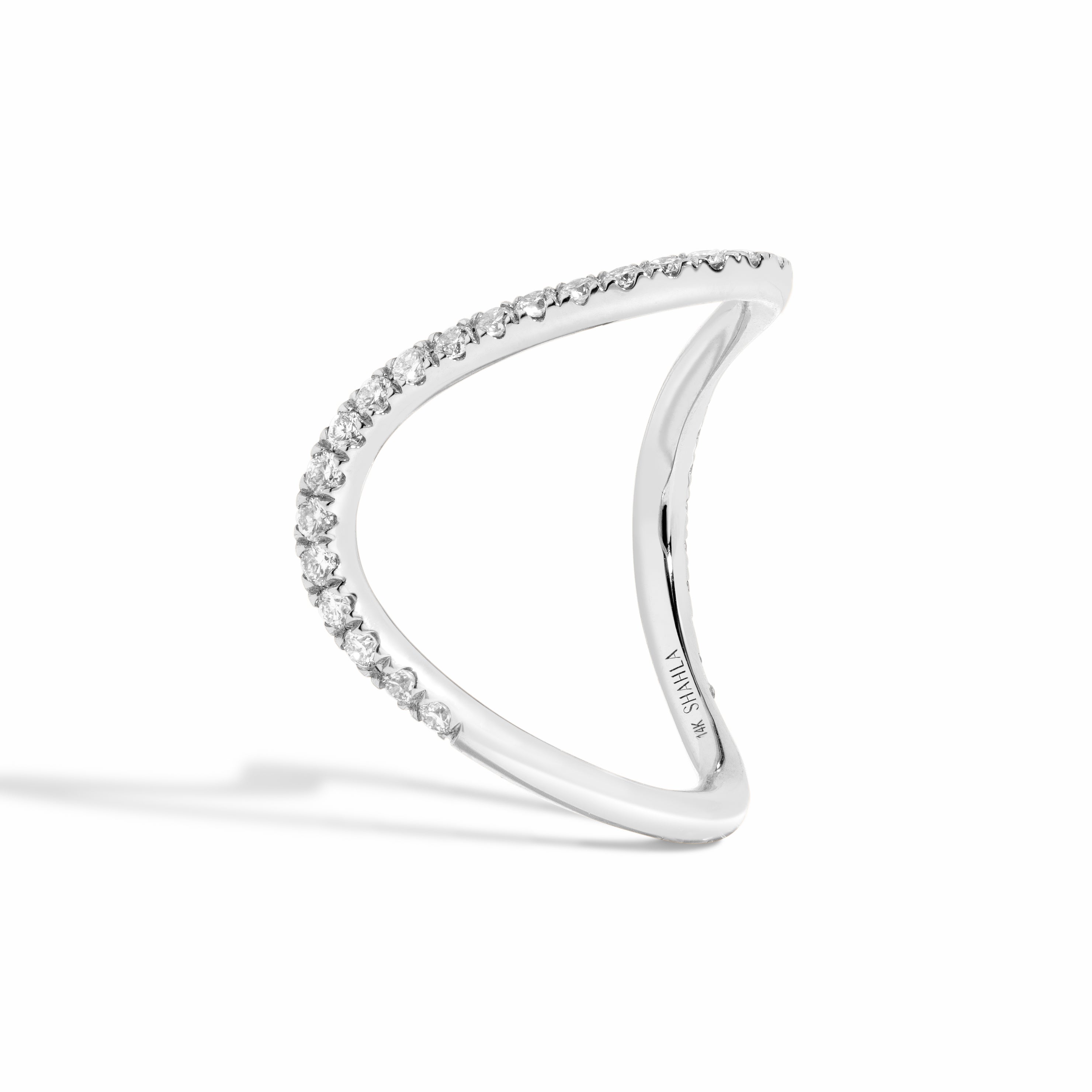 Pavé Zaha Curve Ring by Shahla Karimi on white background
