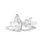 Shahla Karimi Pear + Half-Moon Gap Ring 14K White Gold