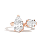 Shahla Karimi Pear + Lucky Gap Ring 14K Rose Gold