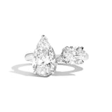 Shahla Karimi Pear + Lucky Gap Ring 14K White Gold