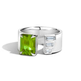 Peridot Gap Band With Baguettes
