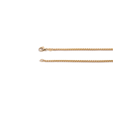 Yellow gold chain with lobster clasp on white background