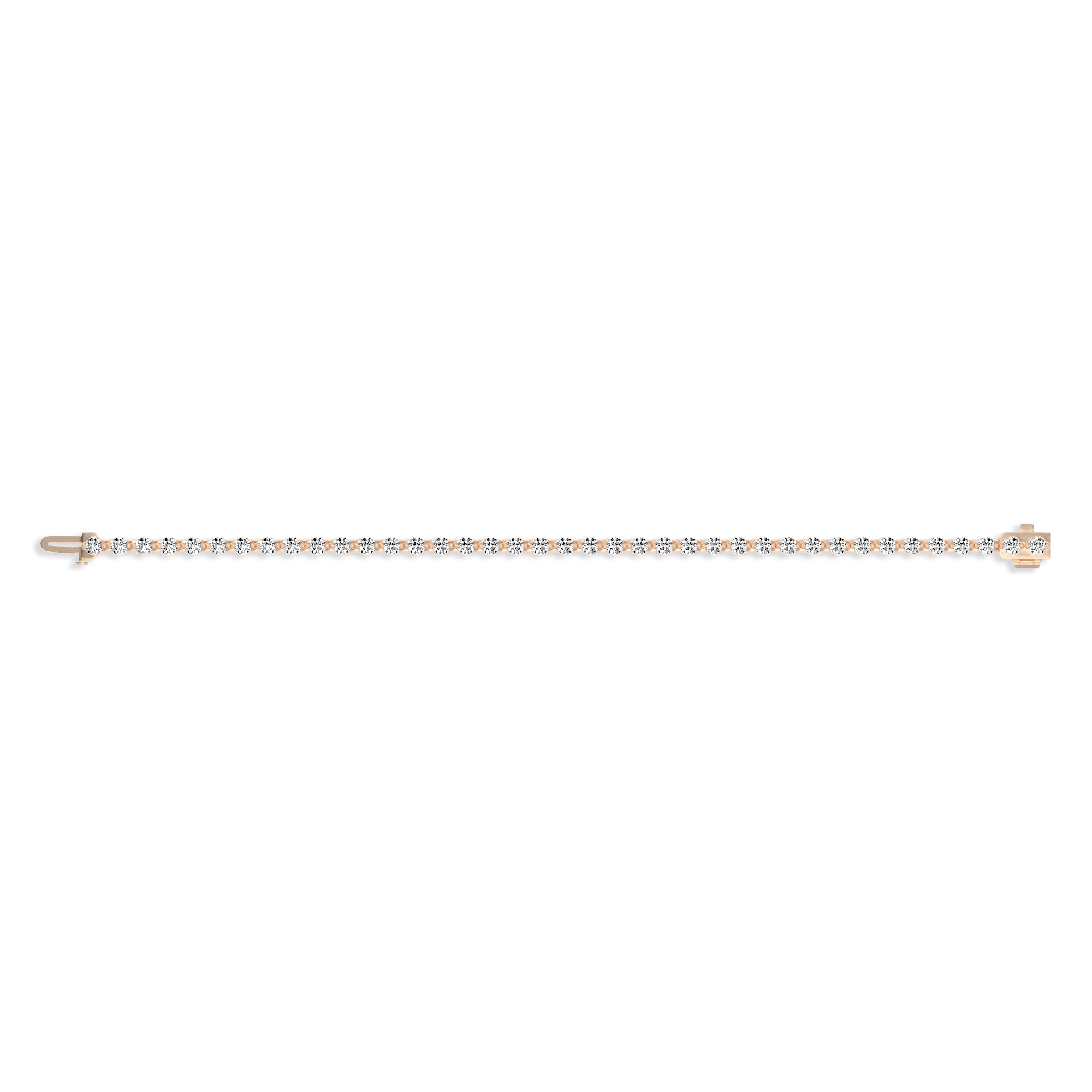 Shahla Karimi Invisible Set 3mm tennis bracelet in 14K rose gold with round-cut diamonds on white background