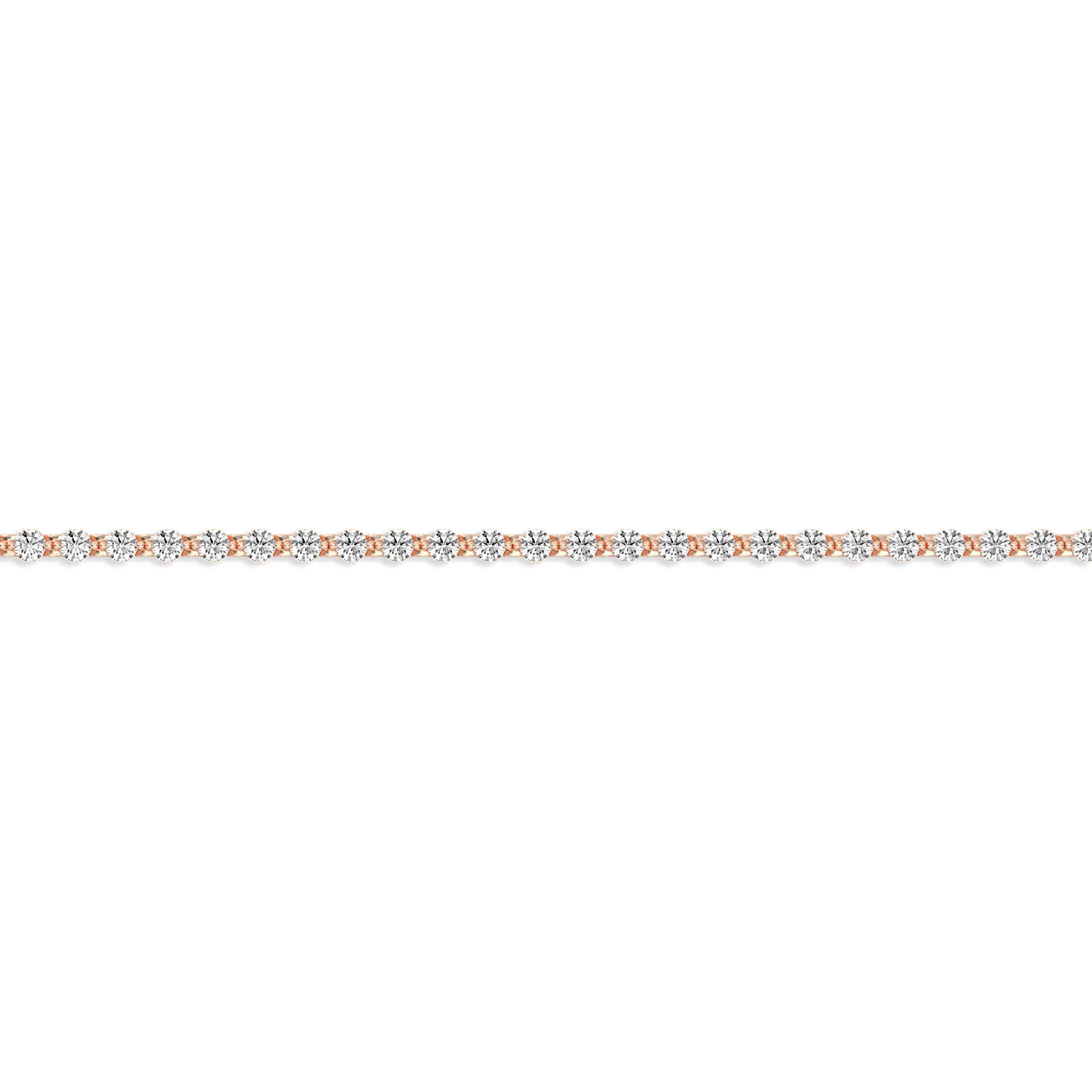 Shahla Karimi Invisible Set 3mm tennis bracelet in 14K rose gold with round-cut diamonds on white background