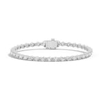 Shahla Karimi Invisible Set 3mm tennis bracelet in 14K white gold with round-cut diamonds on white background