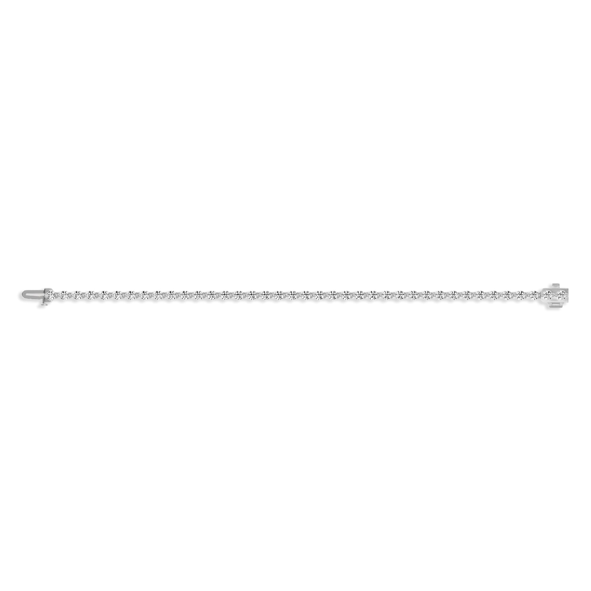 Shahla Karimi Invisible Set 3mm tennis bracelet in 14K white gold with round-cut diamonds on white background