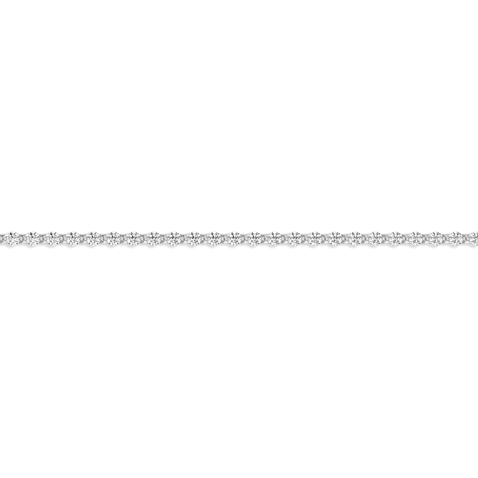 Shahla Karimi Invisible Set 3mm tennis bracelet in 14K white gold with round-cut diamonds on white background