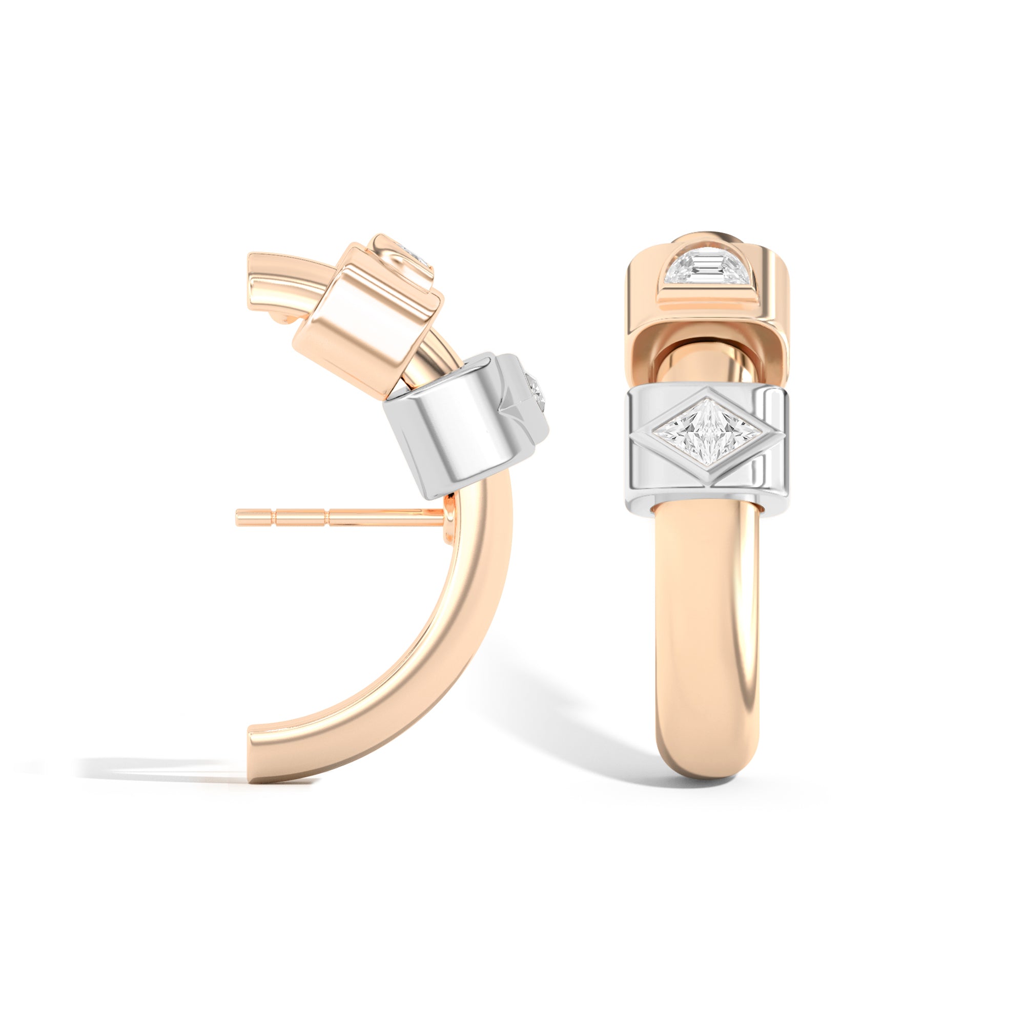 Pair of Shahla Karimi Azadi Ear Arcs with Wraps in 14k Yellow gold on white background