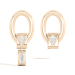 Shahla Karimi Jewelry Azadi Asymmetrical Oval Hoop Studs With Wraps 14K Yellow Gold 14K Yellow Gold