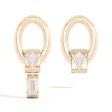 Shahla Karimi Jewelry Azadi Asymmetrical Oval Hoop Studs With Wraps 14K Yellow Gold 14K Yellow Gold