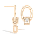 Shahla Karimi Jewelry Azadi Asymmetrical Oval Hoop Studs With Wraps 14K Yellow Gold 14K Yellow Gold