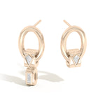 Shahla Karimi Jewelry Azadi Asymmetrical Oval Hoop Studs With Wraps 14K Yellow Gold 14K Yellow Gold