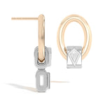 Shahla Karimi Jewelry Azadi Asymmetrical Oval Hoop Studs With Wraps 14K Yellow Gold Platinum