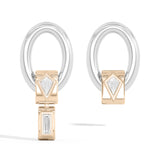 Shahla Karimi Jewelry Azadi Asymmetrical Oval Hoop Studs With Wraps Platinum 14K Yellow Gold