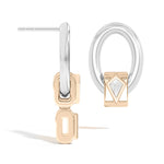 Shahla Karimi Jewelry Azadi Asymmetrical Oval Hoop Studs With Wraps Platinum 14K Yellow Gold