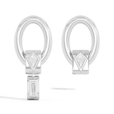 Shahla Karimi Jewelry Azadi Asymmetrical Oval Hoop Studs With Wraps Platinum Platinum