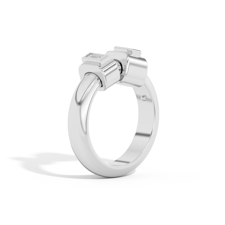 Shahla Karimi Jewelry Azadi Ring with Wraps No. 2 Platinum with Platinum Wraps