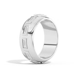 Shahla Karimi Jewelry Le Corbusier Puff Set Baguette Cigar Band 14K White Gold