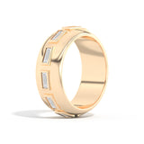 Shahla Karimi Jewelry Le Corbusier Puff Set Baguette Cigar Band 14K Yellow Gold