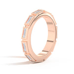 Shahla Karimi Jewelry Le Corbusier Puff Set Baguette Band 14K Rose Gold