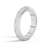 Shahla Karimi Jewelry Le Corbusier Puff Set Baguette Band 14K White Gold