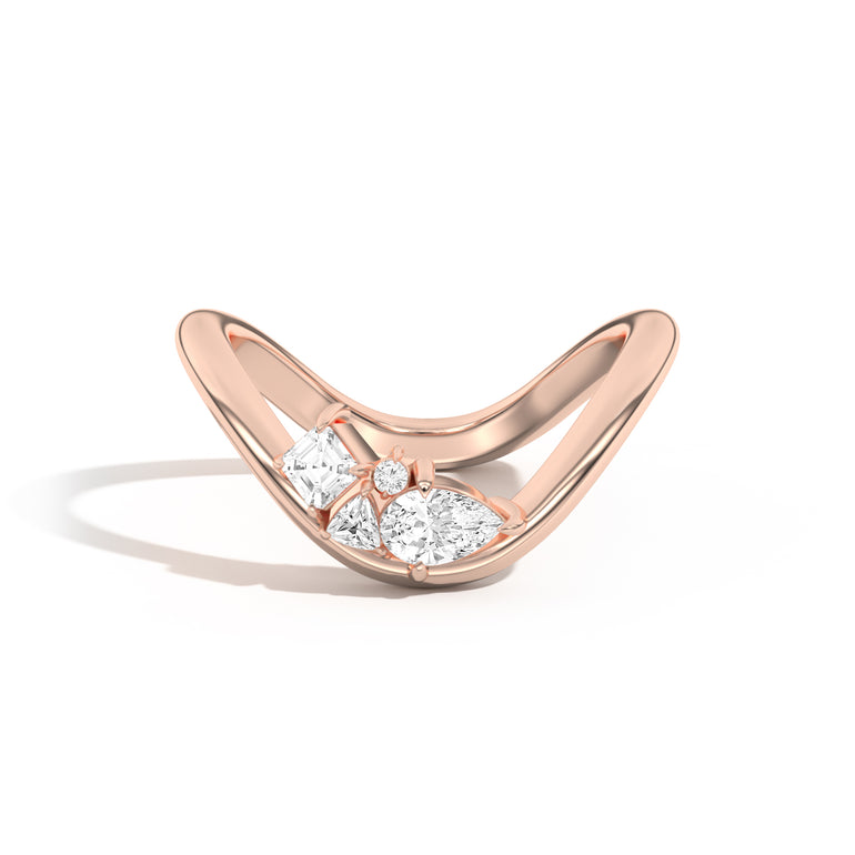 Shahla Karimi Jewelry Gaudí Mosaic Curve Ring 14K Rose Gold