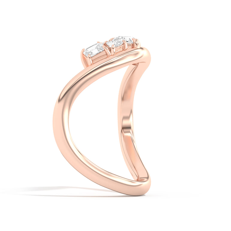 Shahla Karimi Jewelry Gaudí Mosaic Curve Ring 14K Rose Gold