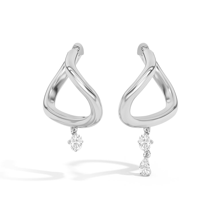 Shahla Karimi Jewelry Gaudí Curve Hoops No. 2 14K White Gold