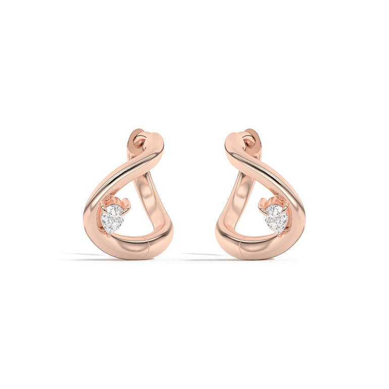 Shahla Karimi Jewelry Gaudí Curve Huggies No. 1 14K Rose Gold