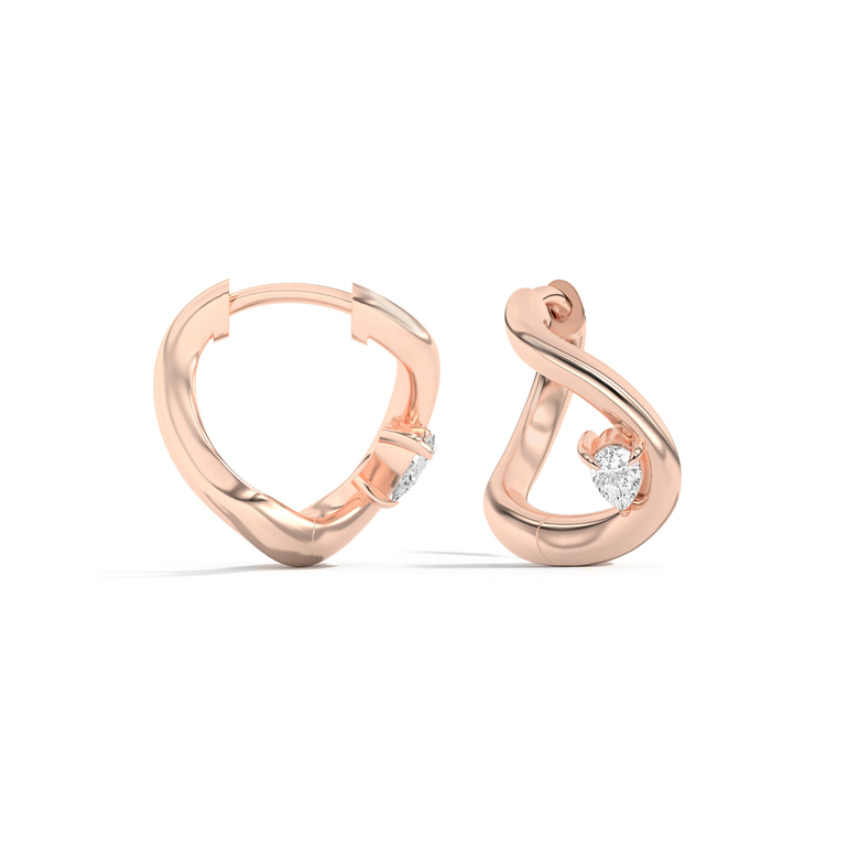 Shahla Karimi Jewelry Gaudí Curve Huggies No. 1 14K Rose Gold