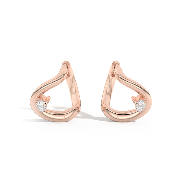 Shahla Karimi Jewelry Gaudí Curve Huggies No. 1 14K Rose Gold