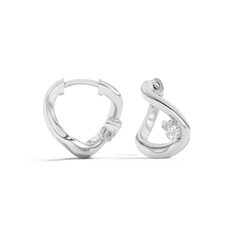 Shahla Karimi Jewelry Gaudí Curve Huggies No. 1 14K White Gold