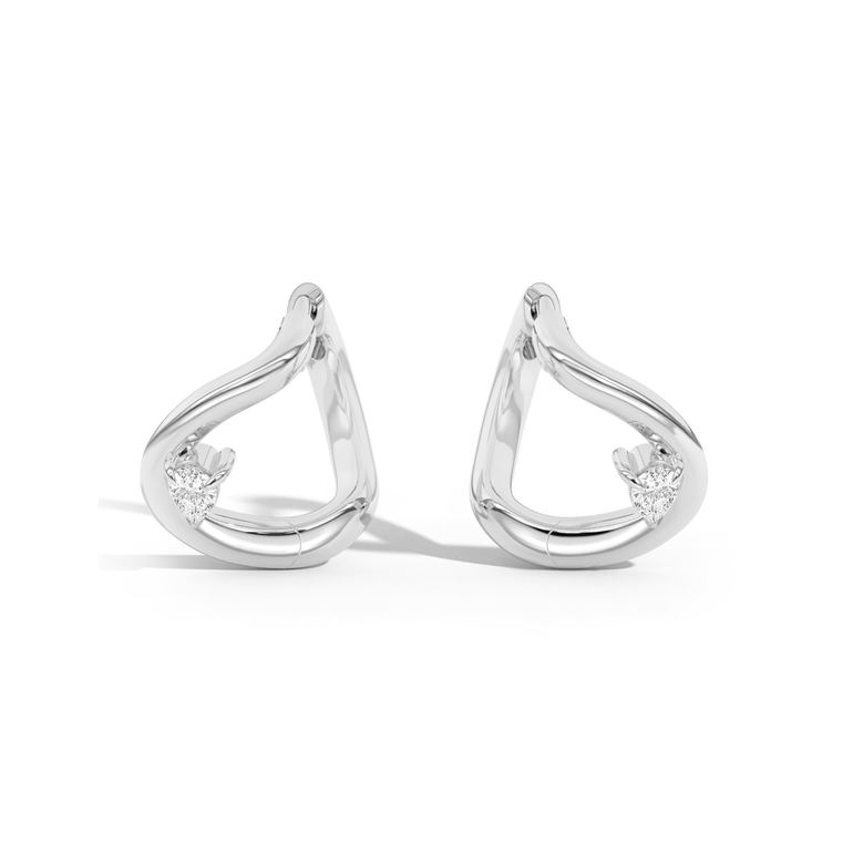 Shahla Karimi Jewelry Gaudí Curve Huggies No. 1 14K White Gold