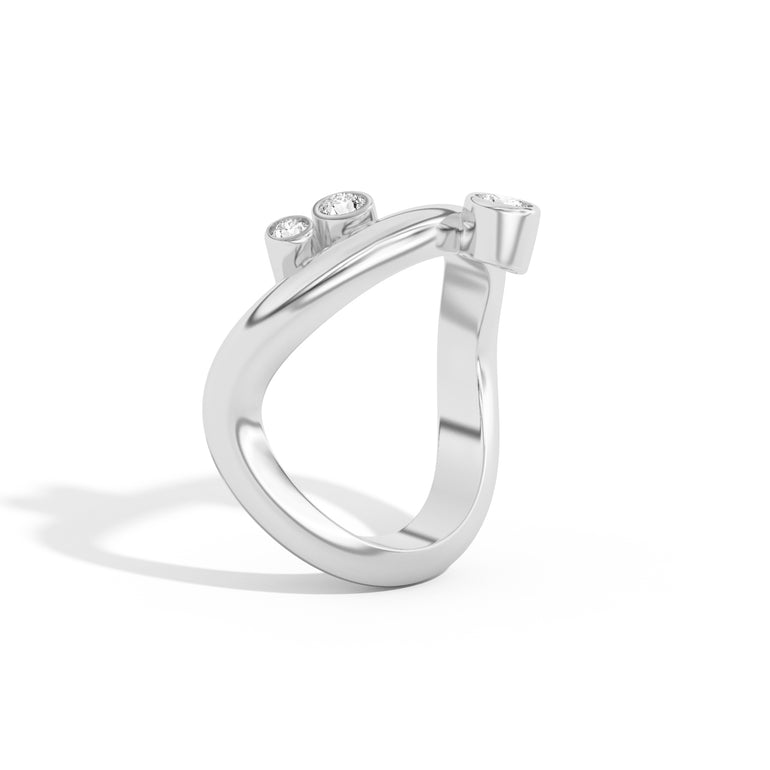 Shahla Karimi Jewelry Doshi Cluster Ring No. 2 14K White Gold